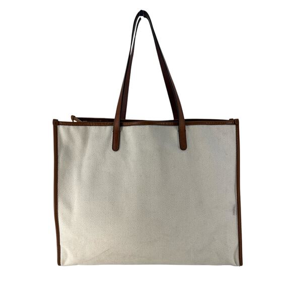 ETRO Embroidered Canvas Shopper Tote Bag Neutrals - Picture 14 of 16